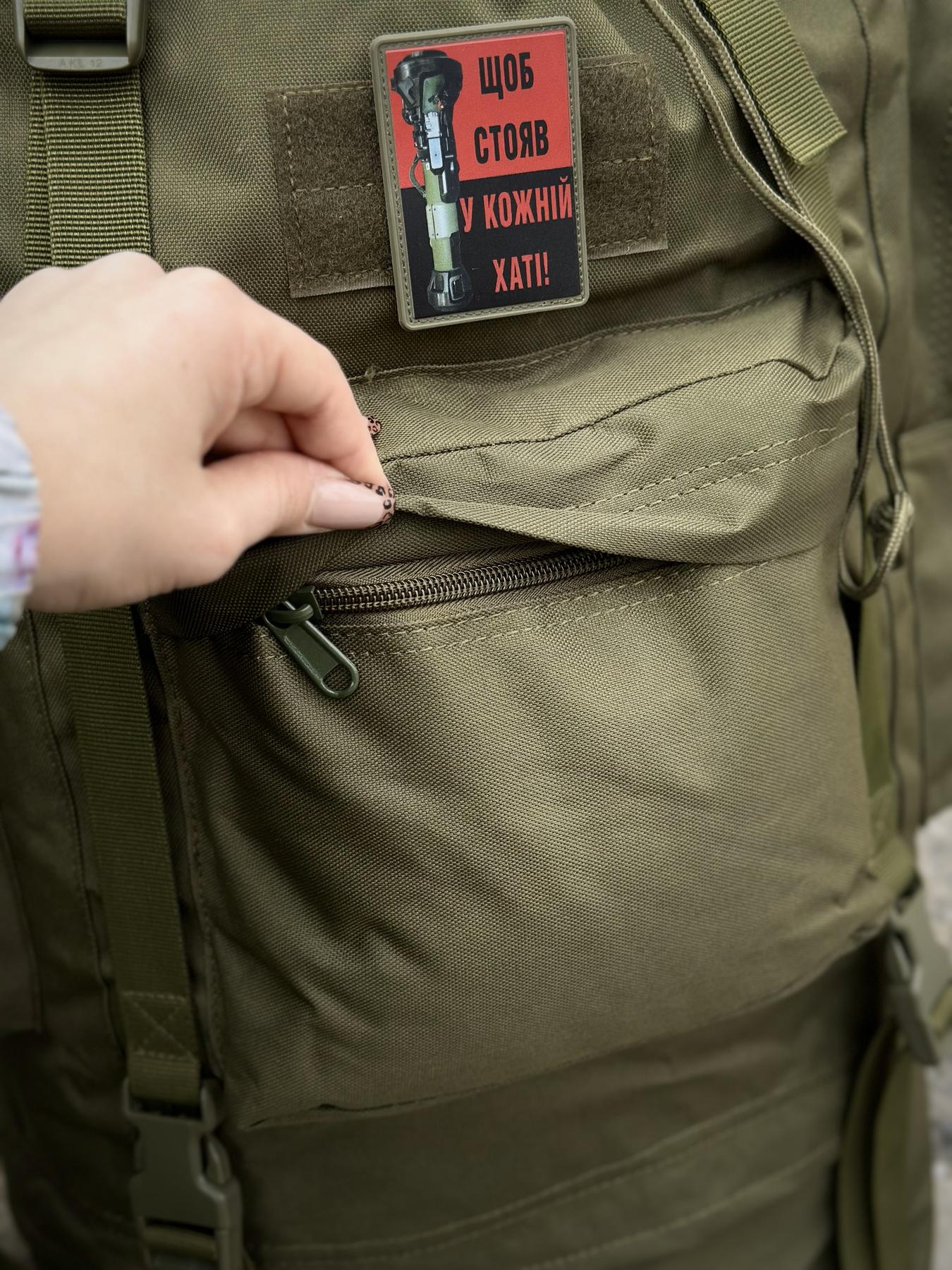 Тактичний військовий рюкзак - баул на 80-85л з алюмінієвим каркасом Олива - Зображення 2