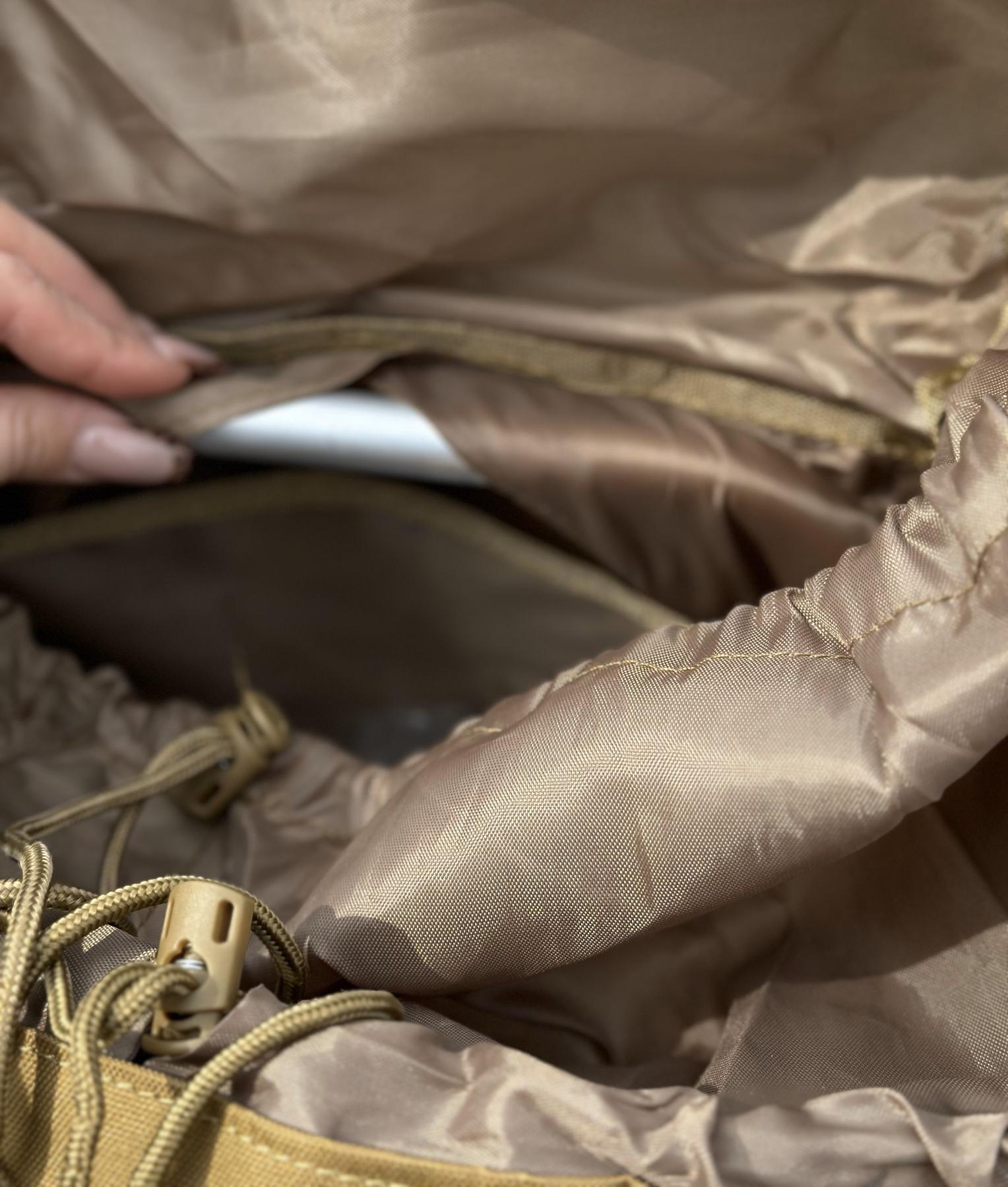 Тактичний військовий рюкзак - баул на 80-85л з алюмінієвим каркасом Койот - Зображення 10