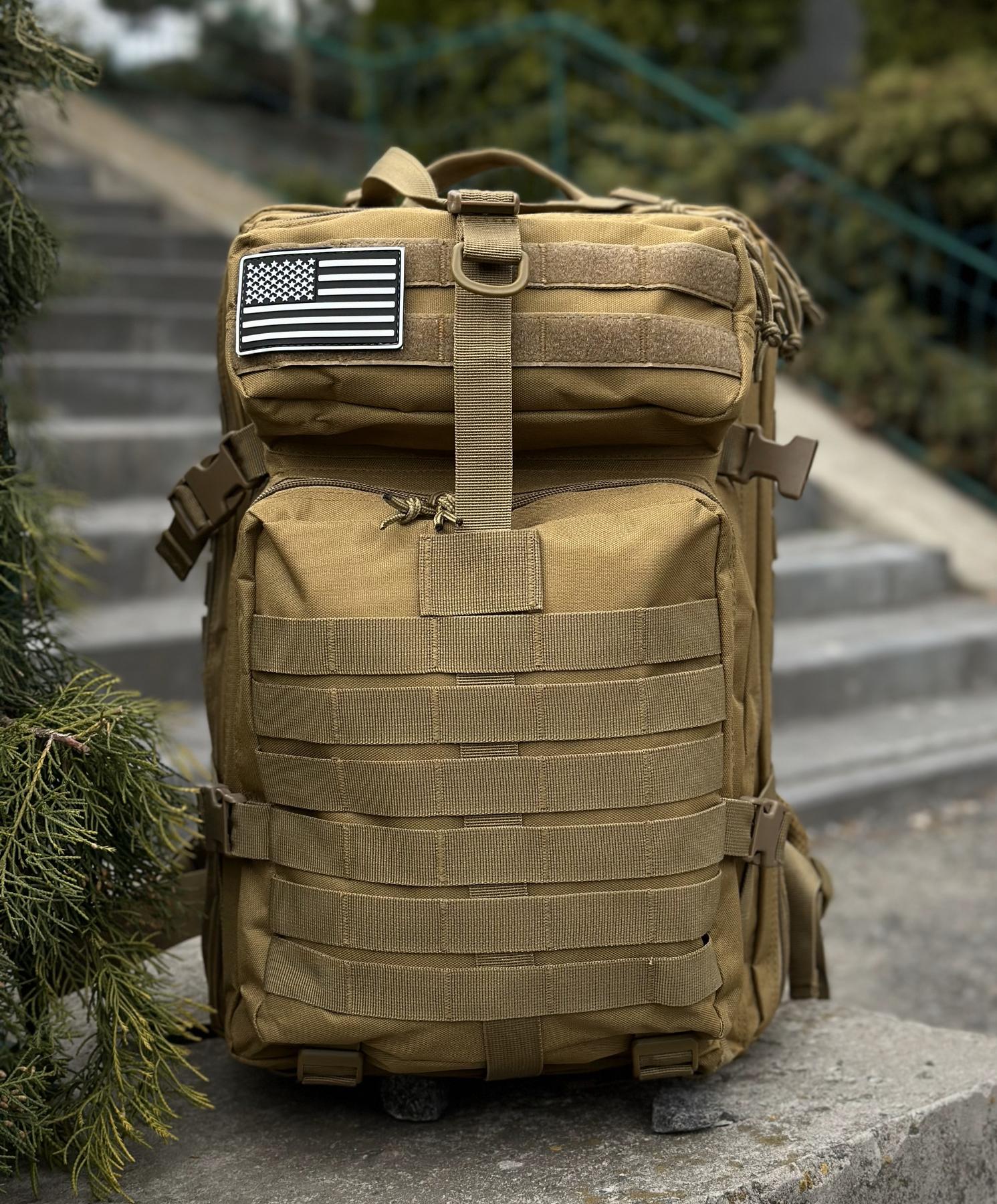 Тактичний військовий штурмовий рюкзак на 45л Койот - Зображення 8