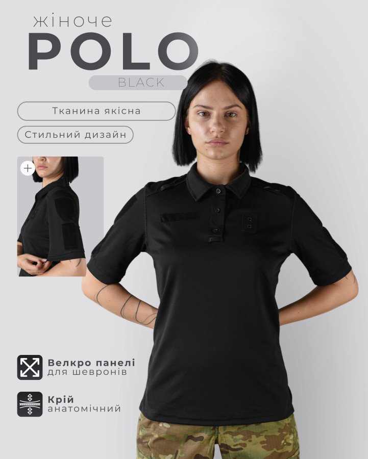 Жіноче поло black - Зображення 5