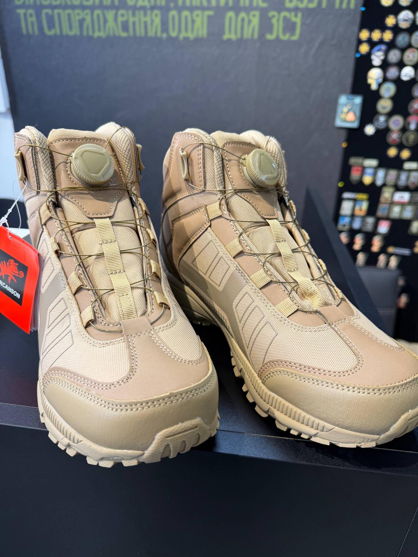 Тактичні військові демісезонні черевики на автошнурівці Maercanson Койот - Зображення 9
