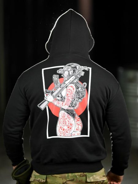 Мілітарі худі crop gerl black