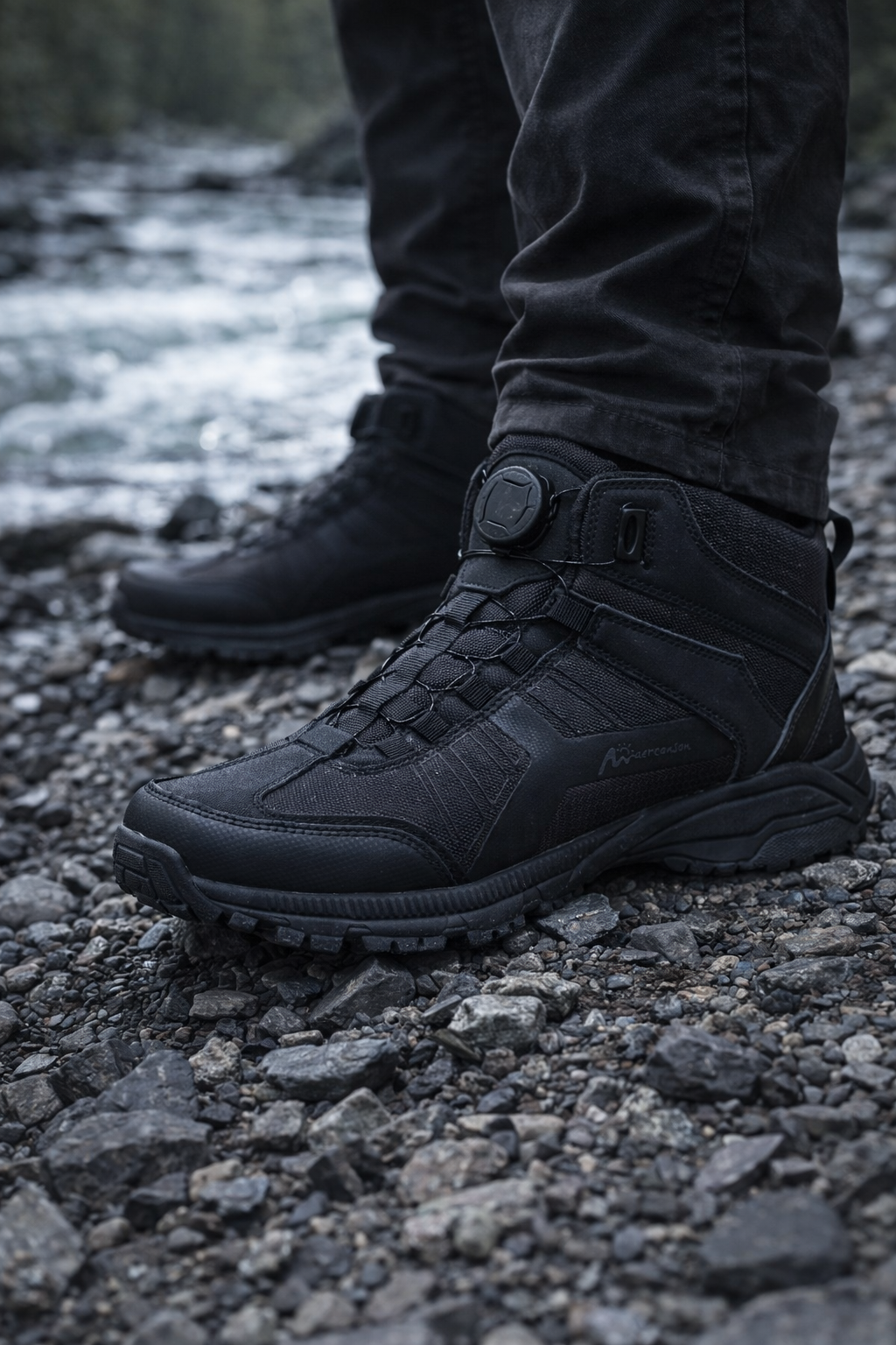 Тактичні військові демісезонні черевики на автошнурівці Maercanson Чорні