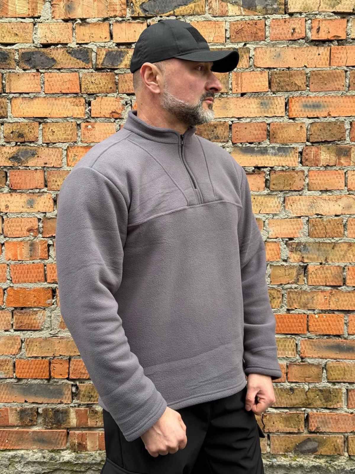 Базова тактична флісова кофта Сіра - Зображення 4