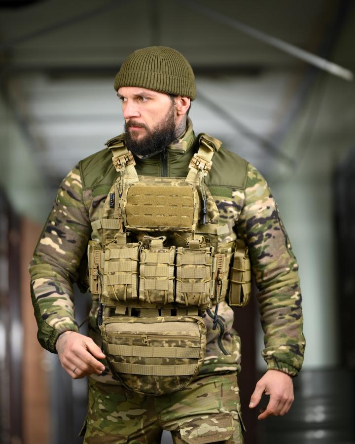 Плитоноска 4 точки скидання 7.62 pixel з рюкзаком