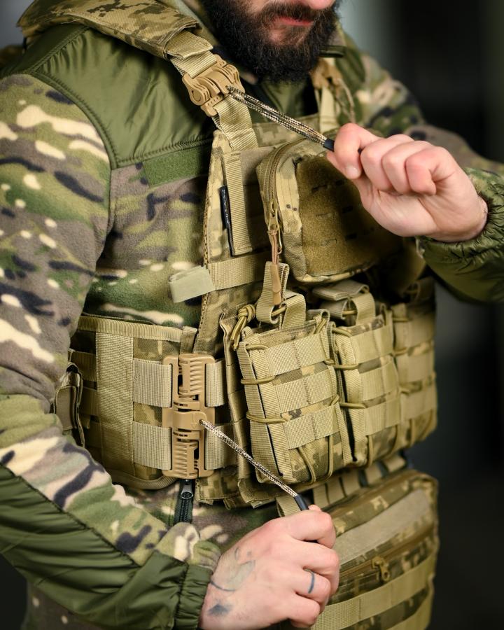 Плитоноска 4 точки скидання 7.62 pixel з рюкзаком - Зображення 6