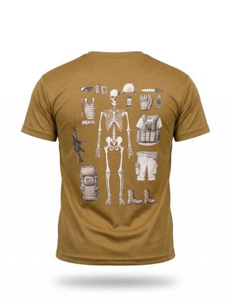 Тактична футболка selion скелет кайот