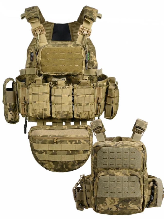 Плитоноска 4 точки скидання 7.62 pixel з рюкзаком - Зображення 9