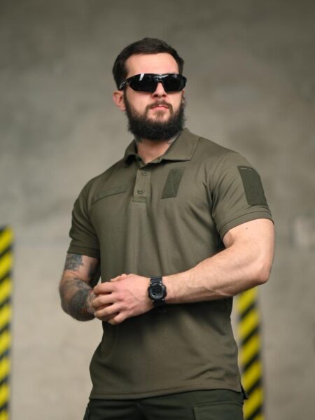 Поло з вентиляцією олива